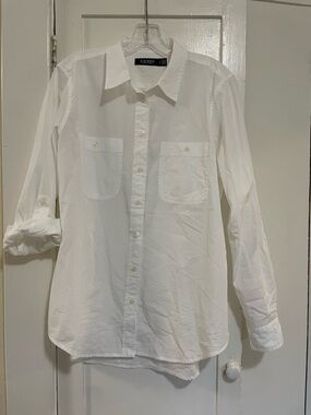 Ralph Lauren women’s  White Button-Down Shirt size large